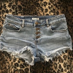 Billabong button up jean shorts
